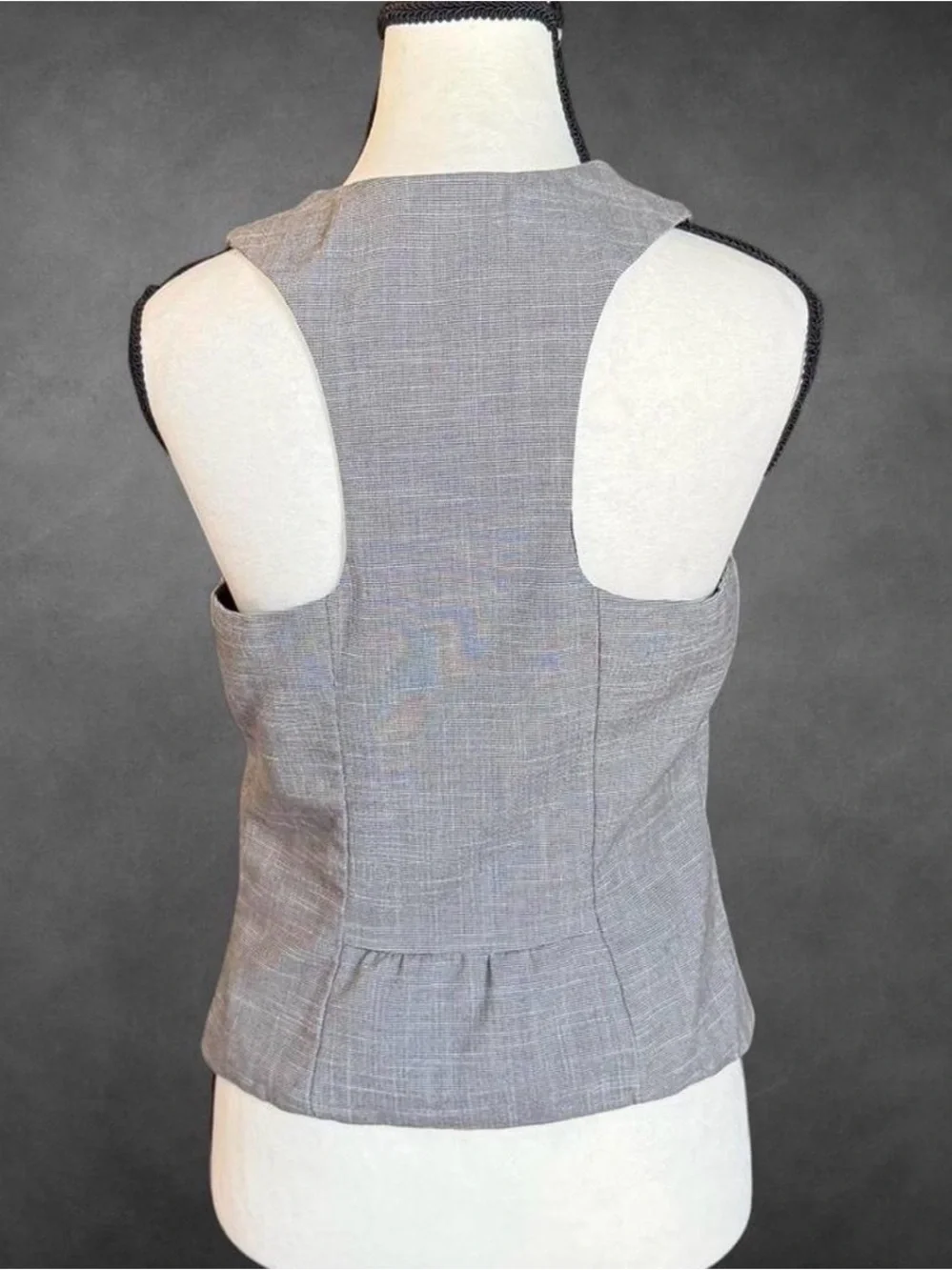 Maurices Gray Pinstripe Button Front Vest - M